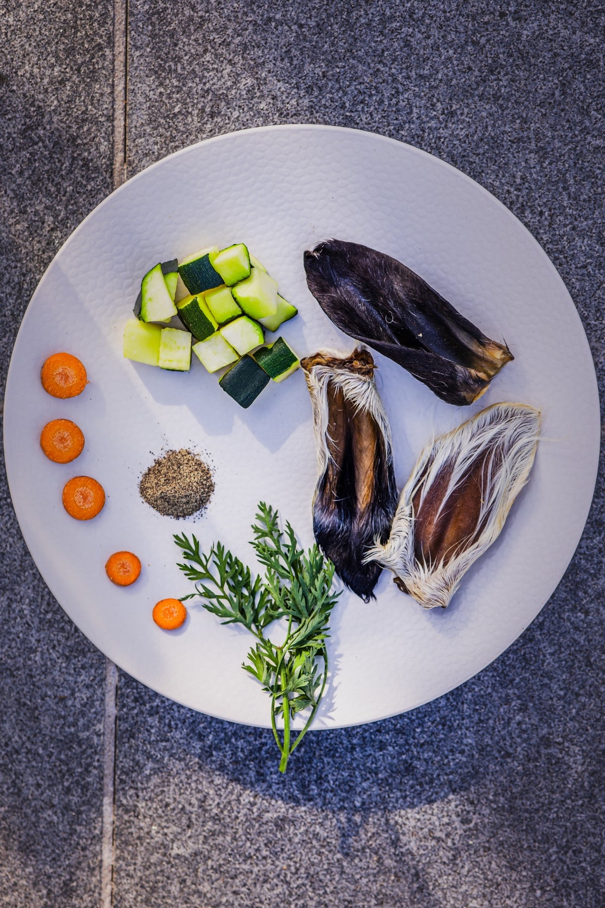 Oreille d'agneau avec poils — photo réelle du produit