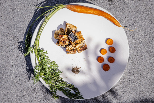 Cubes de peau de saumon — photo réelle du produit