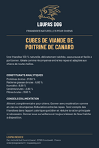 Étiquette LOUPAS DOG - Cubes de viande de poitrine de canard