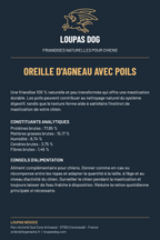 Étiquette LOUPAS DOG - Oreille d'agneau avec poils