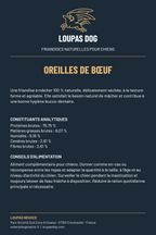 Étiquette LOUPAS DOG - Oreilles de bœuf