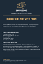 Étiquette LOUPAS DOG - Oreilles de cerf avec poils