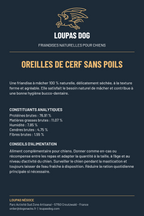 Étiquette LOUPAS DOG - Oreilles de cerf sans poils