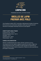 Étiquette LOUPAS DOG - Oreilles de lapin premium avec poils