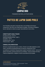 Étiquette LOUPAS DOG - Pattes de lapin sans poils