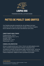 Étiquette LOUPAS DOG - Pattes de poulet sans griffes