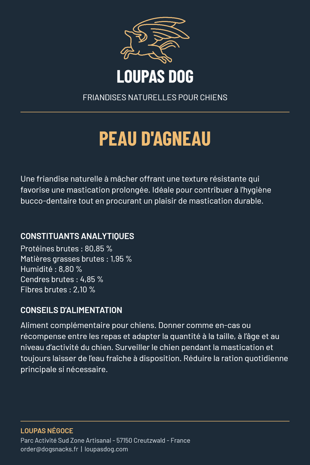 Étiquette LOUPAS DOG - Peau d'Agneau