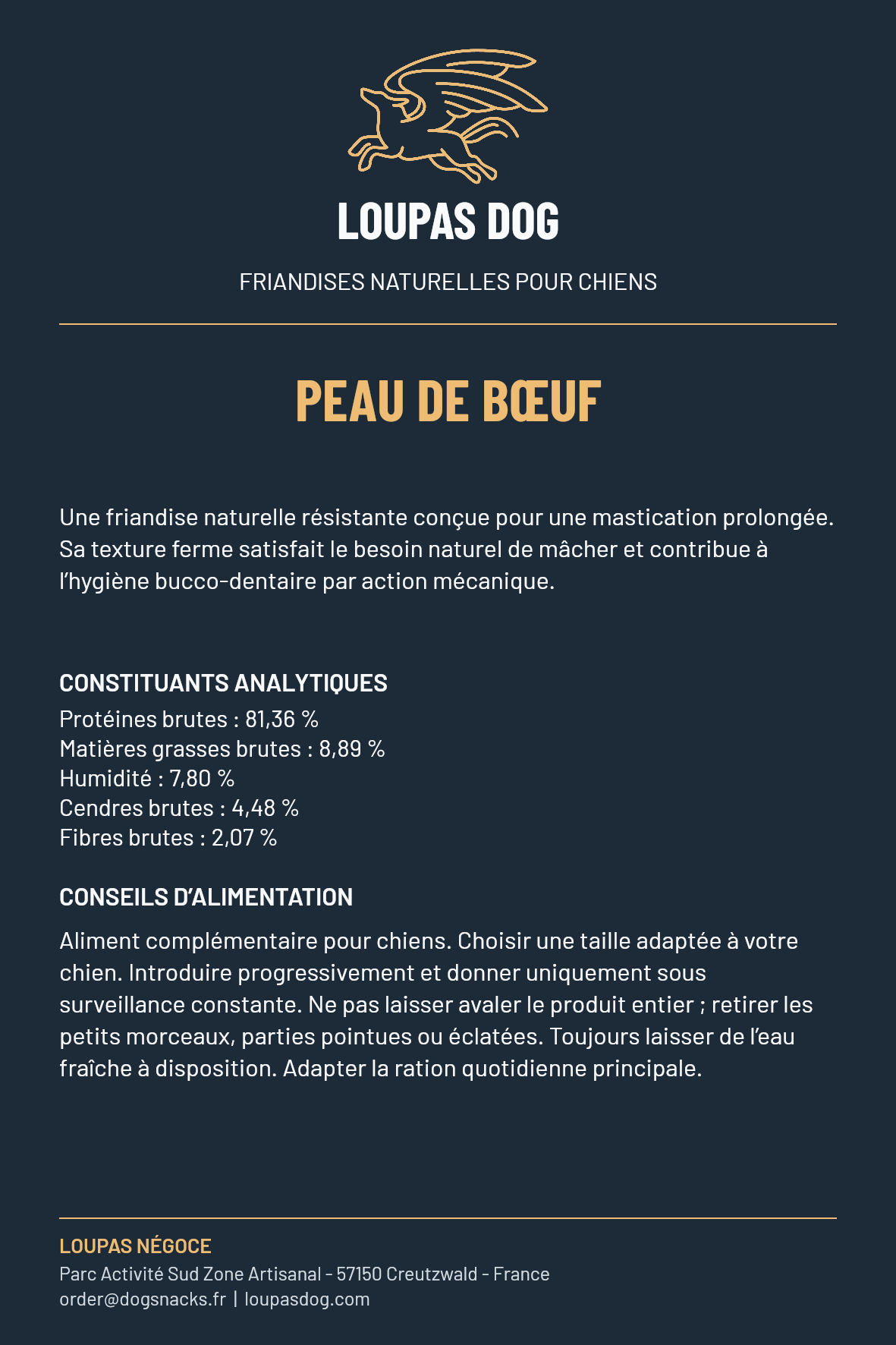 Étiquette LOUPAS DOG - Peau de bœuf