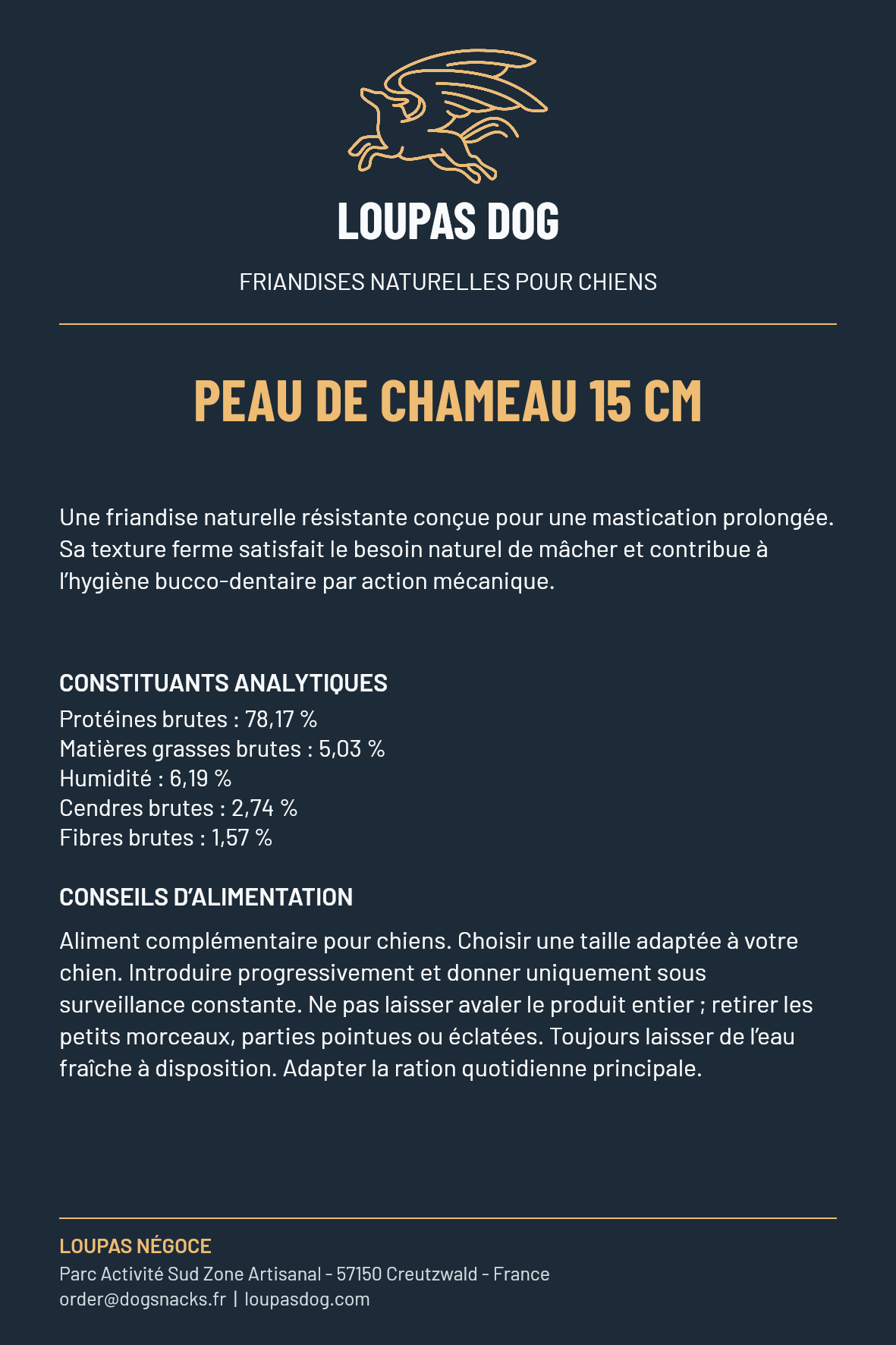 Étiquette LOUPAS DOG - Peau de chameau 15 cm