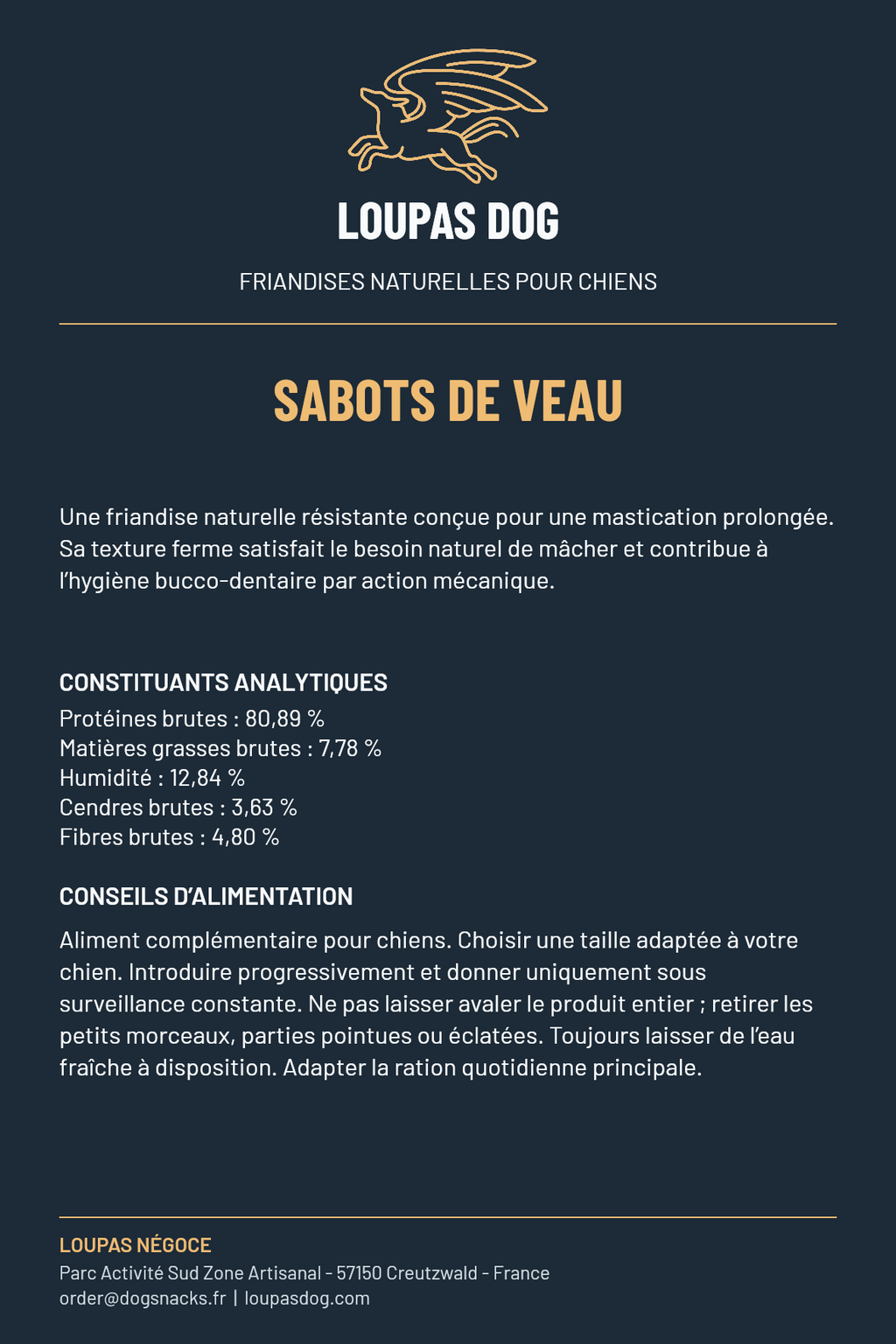 Étiquette LOUPAS DOG - Sabots de veau