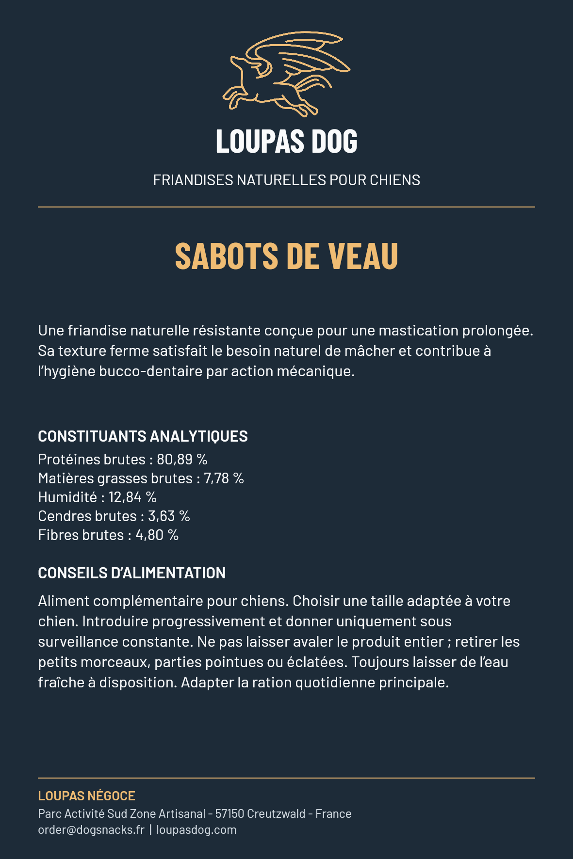 Étiquette LOUPAS DOG - Sabots de veau